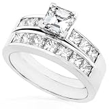 Search : One of A Kind EGL Certified Asscher Cut Bridal Ring Set 2.35ctw (G/SI1) set in 18k White Gold