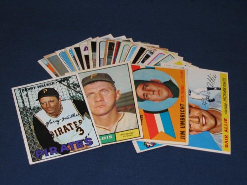 25 Different Vintage Pittsburgh Pirates Topps Baseball Cards from 1955-1969 - Shipped in Protective Display Album!