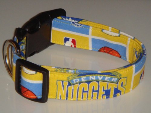 NBA Denver Nuggets Basketball Dog Collar Yellow Medium 1"