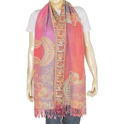 Rectangular Wool Scarf Women Winter Clothes Handmade 27 x 72 inches