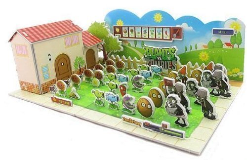 3D DIY TOY Jigsaw Puzzle enriches the child's imagination kids like it (Plants vs. zombies, Angry birds) (Plants vs. zombies)
