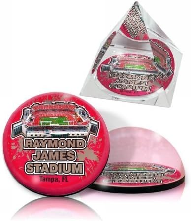 NFL Tampa Bay Buccaneers Raymond james stadium in a in 2" Ø crystal magnet and in a 2" crystl pyramid.  Set of 2 pieces