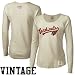 Image of Reebok Arizona Cardinals Ladies Cream Tailsweep Waffle Stitch Scoop Neck Long Sleeve Vintage T-shirt