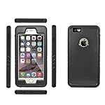 ieGeek iPhone6s Plus/iPhone6 Plus 防水ケース 防塵 防水保護等級IP68 水中撮影 指紋認証可 [ 米軍MIL規格取得 落下 衝撃 吸収 ] アイフォン6s プラス / 6 プラス 用 耐衝撃カバー (ブラック)