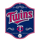 MLB Minnesota Twins 11-by-13 Wood Sign