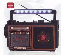 AM/FM Radio Cassette Recorder with Flashing Light & Flash Light
