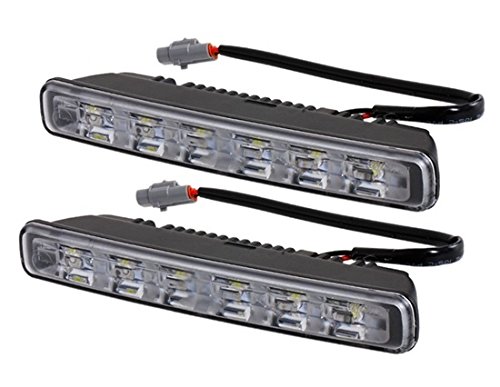 Philips A109 White Light Color 6-LED Car Daytime Running Lamp (Black)