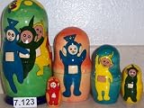 Russian Nesting Nested Stacking Teletubbies Doll. 5 Pieces / 7 in Tall #7.123