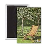 Deck Chair, 1983 (panel) by Liz Wright - 3x2 inch Fridge Magnet - large magnetic button - Magnet