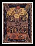 Magius (Master of the School of T���vara) (Beatus Apocalypse, Scene: Angels, coming out of the sun, and the four winds) Black Wood-Mounted Art Poster Print - 11