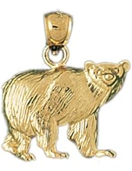 Dazzlers Solid 14 karats Gold Bear Charm Pendant available in three colors from jewelsberry (weights: 3.6 grams only)
