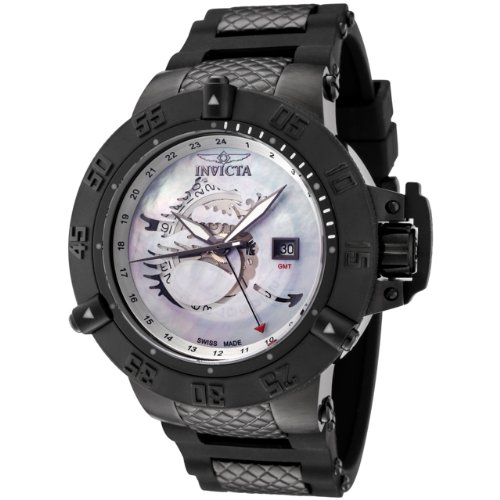 Invicta Men's F0061 Sub Aqua Collection Noma III GMT Black Polyurethane Watch