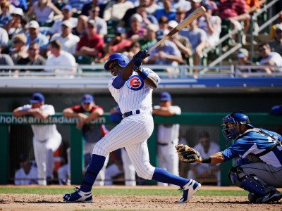 Kansas City Royals v Chicago Cubs, MESA, AZ - MARCH 09: Alfonso Soriano Photographic Poster Print by Kevork Djansezian, 18x24