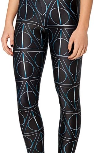 Lady Harry Potter Hogwarts Deathly Hallows Digital Printed Leggings Pants Black