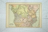 COLOUR MAP TROPICAL SOUTH AFRICA CONGO FREE STATE