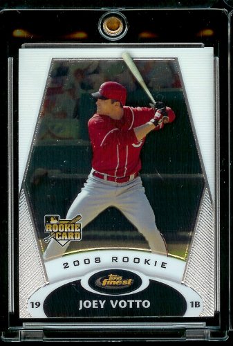 2008 Topps Finest # 143 Joey Votto (RC) - Cincinnati Reds - Rookie Premium Baseball Card in Protective Screw Down Display