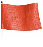Flagstaff FSRR7W-HB Fiberglass Light Duty Non-Lighted Warning Whips with Flag and Permanent Hex Mounting Base, White, 7' Length