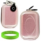 Canon PowerShot Point & Shoot Camera Accessories from VanGoddy Offers our Slim & Stylish Protective Case Cover Silicone Skin in Soft Pink Metallic **Fits Canon PowerShot A2200 A3300 ELPH 100HS 300HS 310HS 500HS 510HS SD4000IS SD4500IS Model Cameras** + VanGoddy LIVE * LAUGH * LOVE Wristband