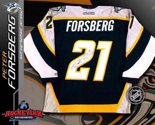 Peter Forsberg Uniform - Nashville Predators Blue - Autographed NHL Jerseys