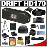 Drift Innovation HD170 Stealth 1080p Digital Video Action Camera Camcorder with Remote Control + Handlebar Mount + Helmet Mount + Goggle Mount + 16GB Card + Battery + Case + Tripod + Adhesive Mounts + Accessory Kit