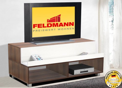 TV Lowboard Anrichte CARLO nussbaum weiß