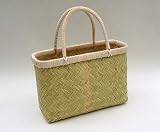 【鳥越竹細工　手提げ２本編み】　サイズ：３４×１３×高さ２８（全高３８）ｃｍ 素材：鈴竹 サザエさん