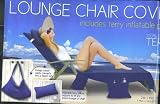100% Cotton Terry Lounge Chair Cover with Inflatable Pillow - Blue