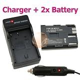 2 PACK Canon BP-511a / BP-511 Battery + Replacement Battery Charger for Canon EOS 50D / 20D / 300D / 30D / 40D / 5D / D30 / D60 / Kiss Digital