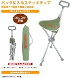 ロゴス(LOGOS) 小さくたためるステッキチェアグリーン 73160178