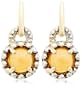 10k Yellow Gold Cabochon Citrine Bead Design Earrings