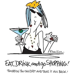 Eat, Drink, Go Shopping - White Nightshirt in a Bag