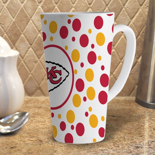 NFL Kansas City Chiefs 16-Ounce White Latte Mug