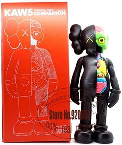 16 inch Kaws dissected companion Kaws original fake 3color black brown and grey fancy morden gift (Black)