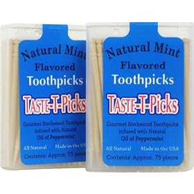 Taste-T-Picks Natural Mint Flavored Toothpicks Twin Pack