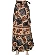 Womens Bohemian Apricot Color Elephant Print Cotton Wrap Skirts