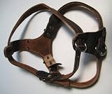 LOVEPET Durable Lether Royal Brown Harness With Cozy Undercoat, Circle 24'-30' Length 8'