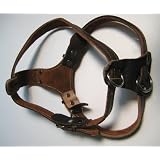LOVEPET Durable Lether Royal Brown Harness With Cozy Undercoat, Circle 24"-30" Length 8"