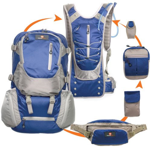 TrailFlex 85012 Ultimate Outdoor Modular Backpack (Long Torso Blue