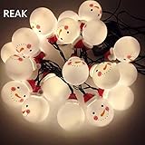 イルミネーションライト 　REAK　サンタさん イルミネーション ソーラー式　クリスマスLED サンタクロース　 20球　可愛い 　飾りライト　光センサー内蔵　 ストリングライト ソーラーライト 　ソ