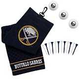 NHL Buffalo Sabres Embroidered Golf Towel, Golf Balls & Multicolored Tees Gift Set