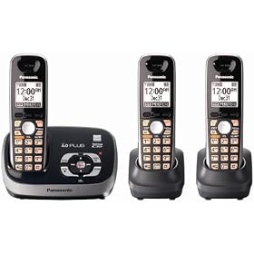 Panasonic KX-TG6533B DECT 6.0 PLUS Expandable Digital Cordless Answering System with 3... by Panasonic