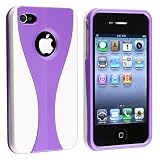 Snap-on Case Compatible with Apple® iPhone® 4 / 4S, Dark Purple / White Cup Shape