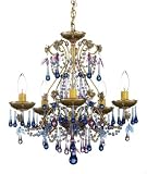 Schonbek 1425-22IT Rose 5 Light Mini Chandelier in Heirloom Gold with Iced Tea crystal