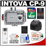 Intova CP-9 Compact Digital Camera with 130 Waterproof Underwater Housing + 4GB Memory Card + Case + Batteries & Charger + Accessory Kit