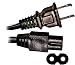 6ft Black Compatible Kawasaki KS-15C Figure 8 Shape AC Power Cord cable AKA: 2-Prong Rounded, Dog Bone, or Double Barrel