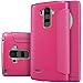 LG G Stylo Case - 3C-Aone Sparkle Quick Window Smart Wake up / Sleep Pu Leather Cover Hard Plastic Case Shell for LG G Stylo H631 MS631 LS770 | LG G4 Stylus(NOT Compatible for LG G4) (Pink)