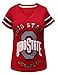 Women's Ohio State Buckeyes V Neck Sporty Vintage Shirts Tops - Red