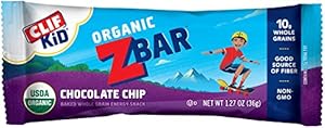 Clif Kid Zbar 191805 Organic Energy Bar, Chocolate Chip 1.27 oz (18 Bars)