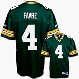 Brett Favre Green Bay Packers Premier Green Jersey with #4 from Reebok