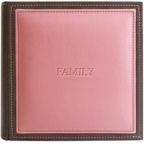 Torino Family, Pink, Faux Leather Photo Album 9x9", Holds 200 4x6" Pictures